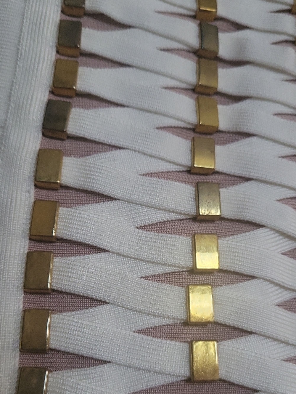 Herve Leger Bandage Mini Dress Gold Hardware Up Side - Picture 5 of 7